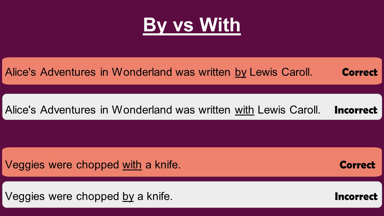 Preposition by vs with 