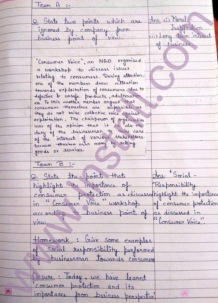 Commerce and Business Studies Lesson Plan On Consumer Protection download free PDF - (Image 11) - instrill.com