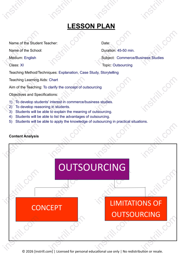Outsourcing lesson plan preview